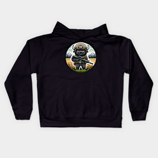 Tactical Bison Buffalo Kids Hoodie